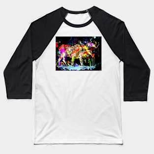 Colorful Moose Baseball T-Shirt